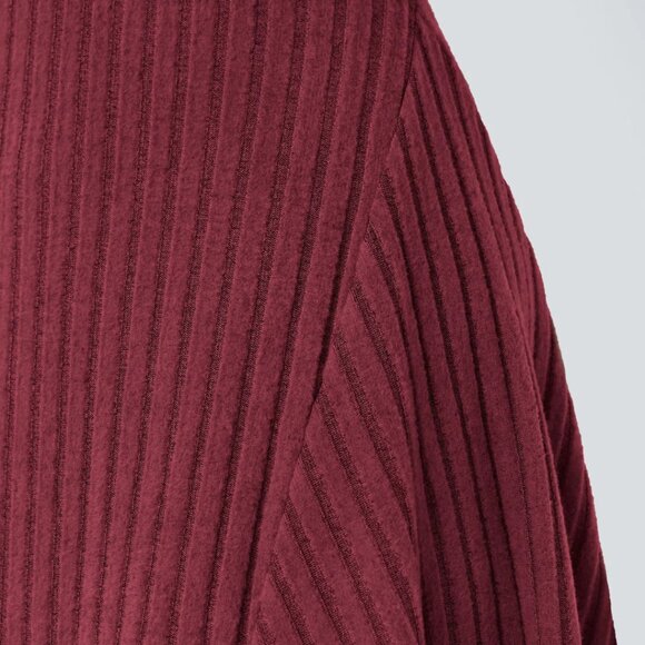 HALARA Ribbed Knit Mock Neck / Stand Collar A-Line Long Sleeve Mini Dress NWT - Picture 6 of 14